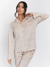 Load image into Gallery viewer, Leopard Ribbed Long Sleeve Top And Trousers Pyjamas