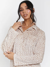Load image into Gallery viewer, Leopard Ribbed Long Sleeve Top And Trousers Pyjamas