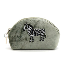 Load image into Gallery viewer, Zebra Embroidered D Shape Coin Purse