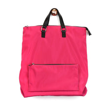 Load image into Gallery viewer, Raspberry Nylon Backpack With Front Zip
