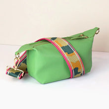 Load image into Gallery viewer, Lime Green Vegan Leather Double Zip Bag