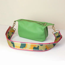 Load image into Gallery viewer, Lime Green Vegan Leather Double Zip Bag