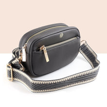 Load image into Gallery viewer, Charcoal Grey Vegan Leather Camera Zip Bag