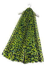 Load image into Gallery viewer, Festival Leopard Print Scarf | Neon Green