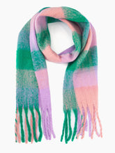 Load image into Gallery viewer, Allie Heavyweight Scarf - Green/Lilac, Square Colour Block: One-size