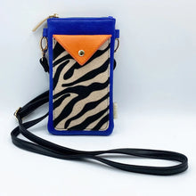 Load image into Gallery viewer, Animal Print Blue Zebra Phone Bag