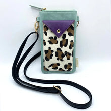 Load image into Gallery viewer, Animal Print Purple Leopard Phone Bag