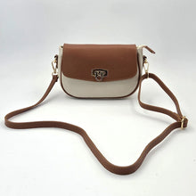 Load image into Gallery viewer, Two Tone Leather Structured Crossbody Bag