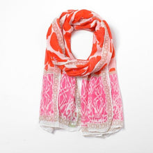 Load image into Gallery viewer, Eco Style Scarf | Floral Bohemian Orange & Pink