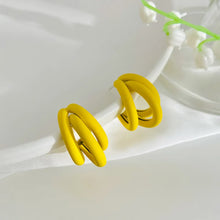 Load image into Gallery viewer, Statement 3 Half Hoop Colour Earring
