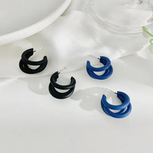 Load image into Gallery viewer, Statement 3 Half Hoop Colour Earring