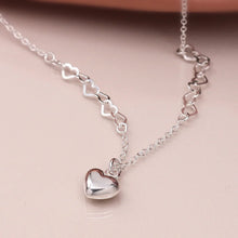 Load image into Gallery viewer, Sterling Silver Dainty Heart Link Necklace