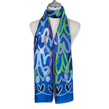 Load image into Gallery viewer, Summer Bright Heart Scarf | Blue