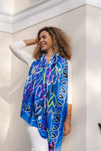 Load image into Gallery viewer, Summer Bright Heart Scarf | Blue