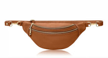 Load image into Gallery viewer, Leather Large Double Zipped Crossbody / Bumbag
