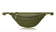 Load image into Gallery viewer, Leather Large Double Zipped Crossbody / Bumbag