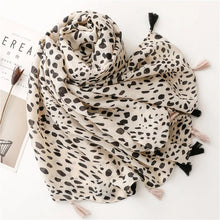 Load image into Gallery viewer, Spring Summer Animal Print Scarf With Tassel