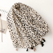 Load image into Gallery viewer, Spring Summer Animal Print Scarf With Tassel