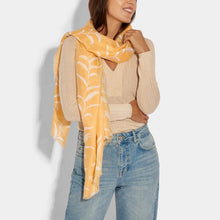 Load image into Gallery viewer, Katie Loxton Scarf | Vine Leaf Yellow & Silver