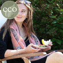 Load image into Gallery viewer, Salmon Pink Zebra Print Cotton Scarf