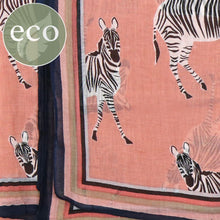 Load image into Gallery viewer, Salmon Pink Zebra Print Cotton Scarf