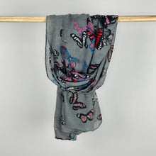 Load image into Gallery viewer, Grey with Colourful Butterfly Print