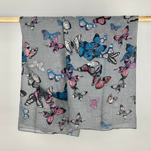 Load image into Gallery viewer, Grey with Colourful Butterfly Print