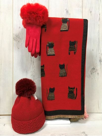 HAT, SCARF & GLOVES ACCESSORY BUNDLE | RED CAT