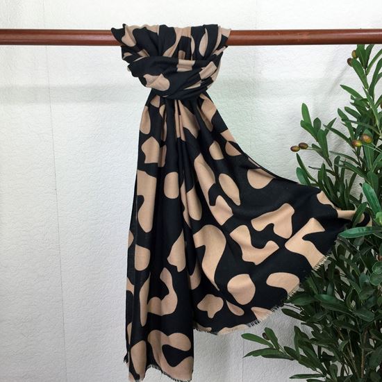 Abstract Fine Scarf | Black