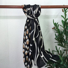 Load image into Gallery viewer, Abstract Print Scarf | Black
