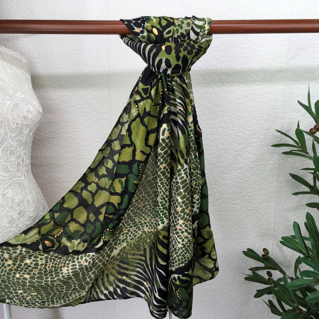Bold Print Scarf | Green