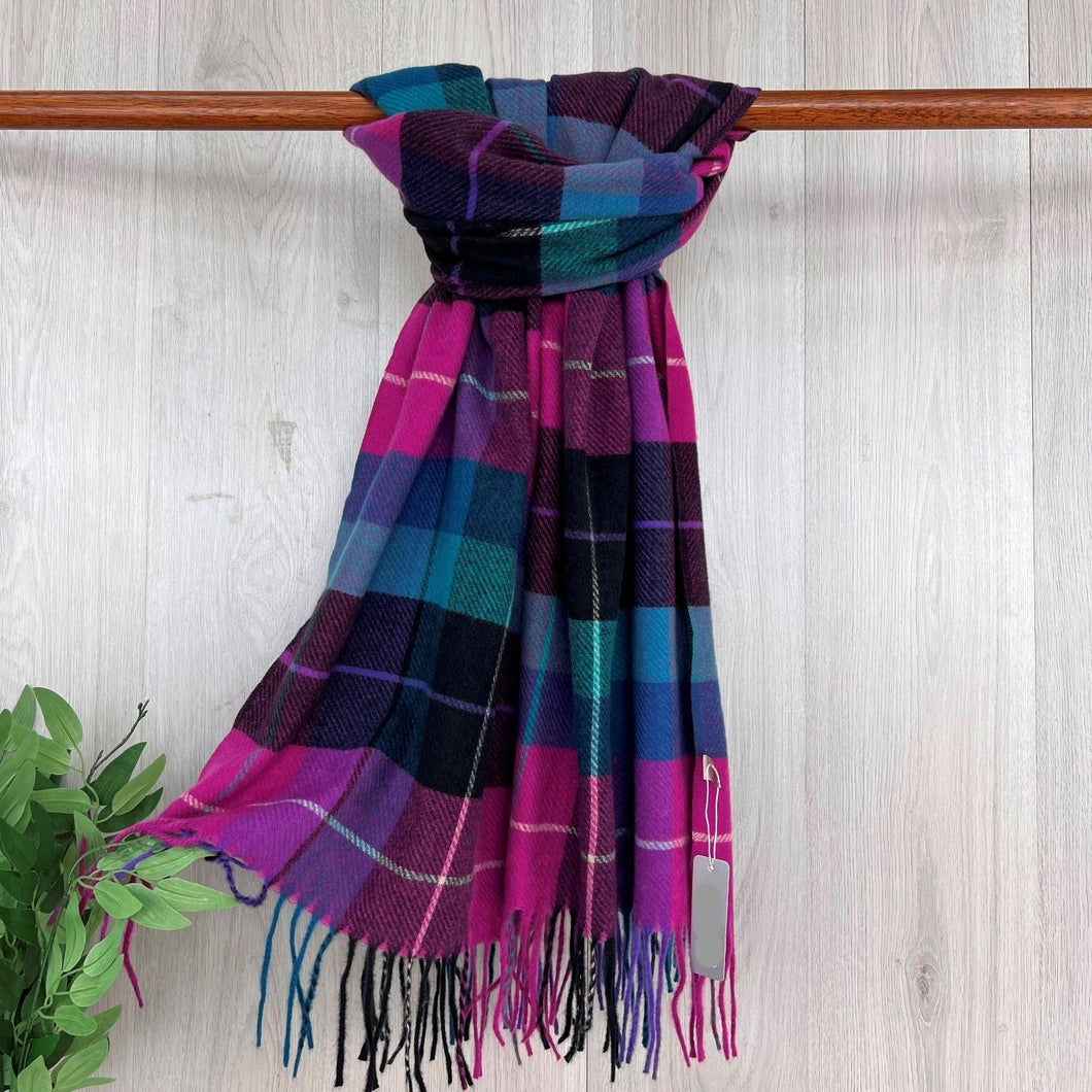 Check Cosy Tassel Scarf | Pink