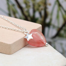 Load image into Gallery viewer, Star &amp; Pink Heart Necklace
