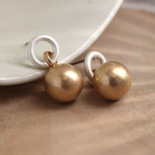 Load image into Gallery viewer, Worn Golden Hoop &amp; Ball Drop Earring

