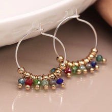 Load image into Gallery viewer, Multicoloured Bead Hoop Earrings
