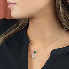Load image into Gallery viewer, Crystal Circle &amp; Aqua Necklace
