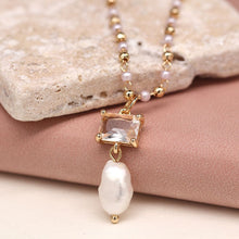 Load image into Gallery viewer, Crystal &amp; Pearl Beaded Necklace
