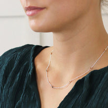 Load image into Gallery viewer, Two Tone Station Chain Star Necklace

