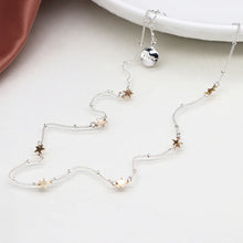 Load image into Gallery viewer, Two Tone Station Chain Star Necklace
