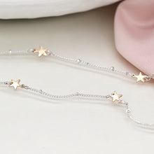 Load image into Gallery viewer, Two Tone Station Chain Star Necklace
