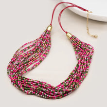Load image into Gallery viewer, Pink Mix Summer Multi Strand Necklace

