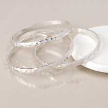 Load image into Gallery viewer, Hammered Worn Bangle Set
