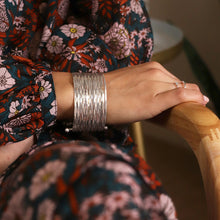 Load image into Gallery viewer, Stacked Multi Strand Hammered Bangle
