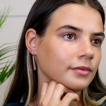 Load image into Gallery viewer, Brushed Tri-Edged Drop Earrings
