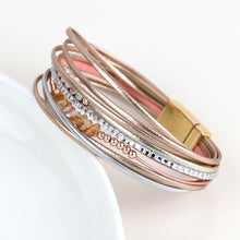 Load image into Gallery viewer, Rose Gold, Silver Pink Mix Magnetic Bracelet
