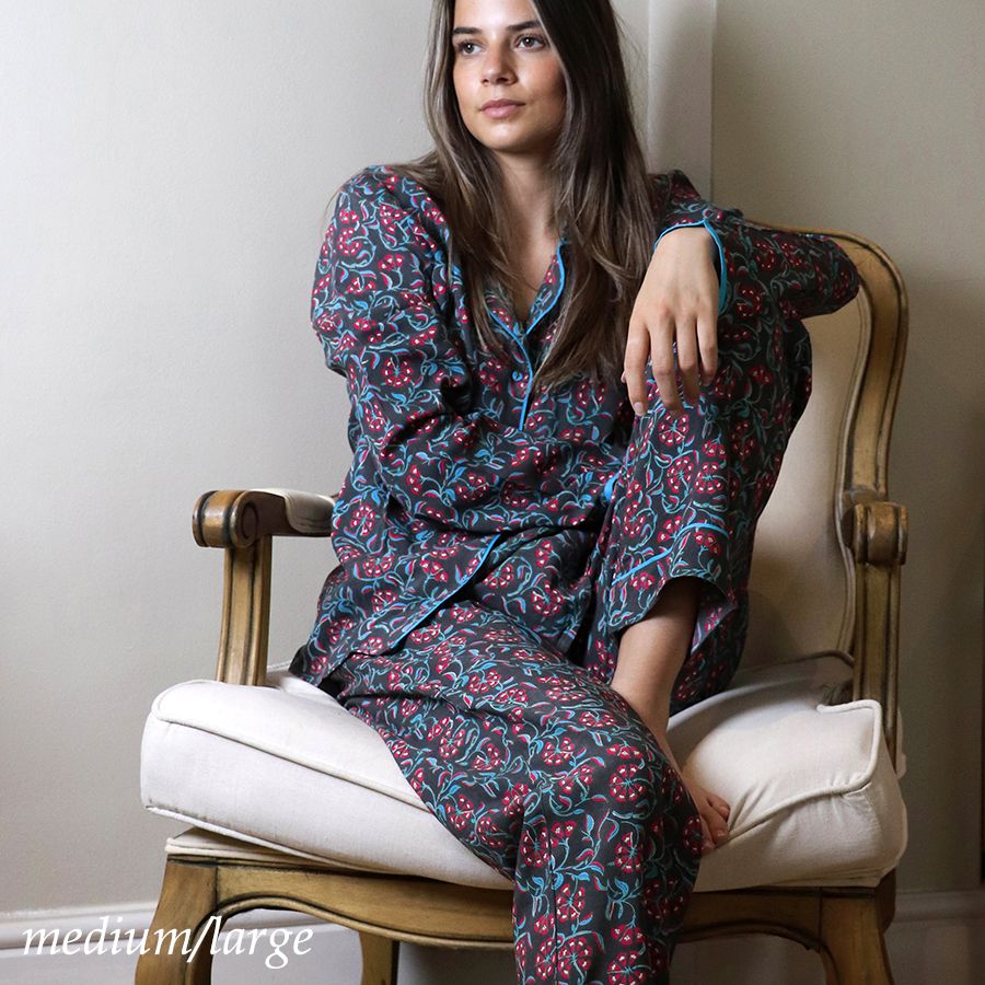 Luxury Soft Eco Pyjamas | Grey Mix Floral