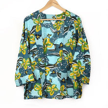 Load image into Gallery viewer, Blue &amp; Green Mix Hawaiian Print Kimono

