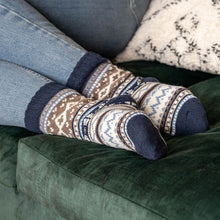 Load image into Gallery viewer, Wool Blend Nordic Socks | Blue
