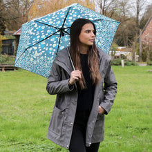 Load image into Gallery viewer, Teal Mix Dot Print Recycled Umbrella
