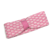 Load image into Gallery viewer, Recycled Blend Pink &amp; White Scandi Flower Headband
